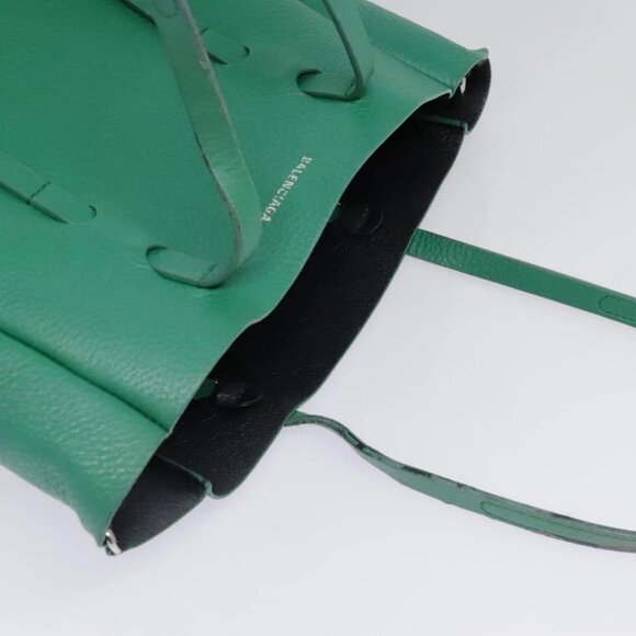 BALENCIAGA Tote Bag Leather 2way Green Silver Auth ep5837 - Picture 7 of 15